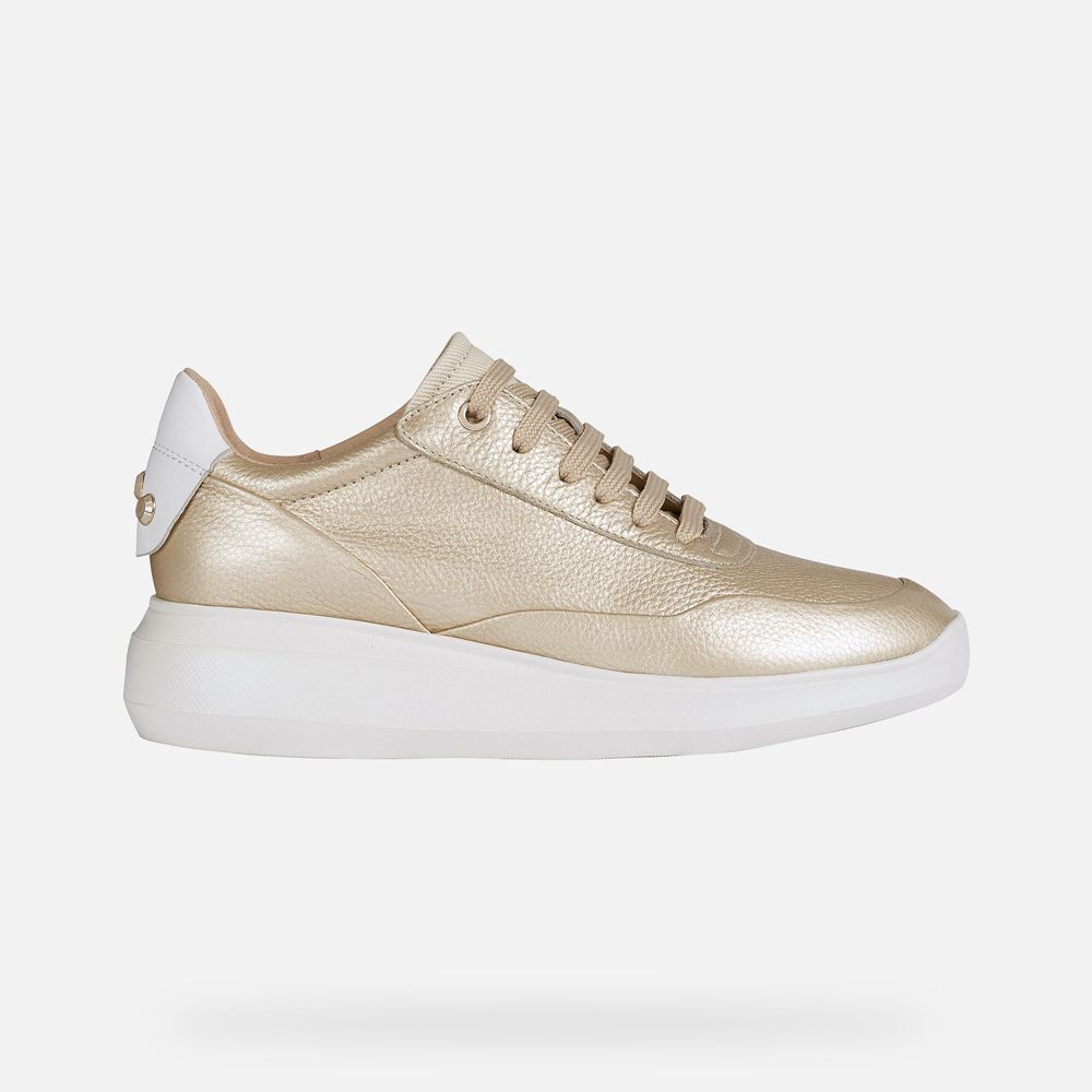 Geox Sneakers Gold/White Rubidia - Geox Womens Shoes - ELKYZW623